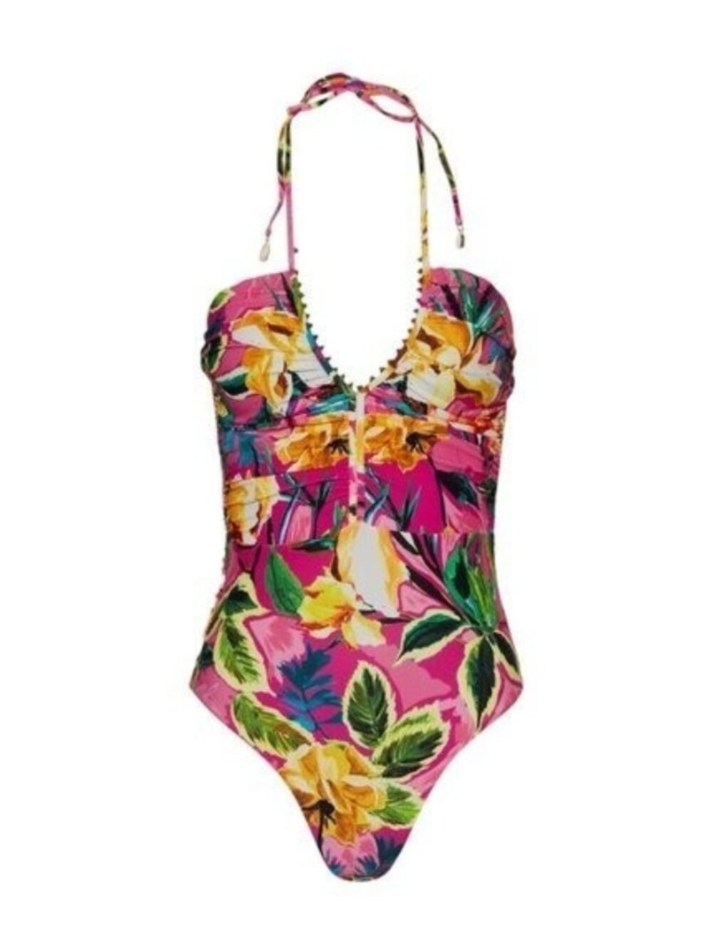 🛍 PQ Swim Josie Embroidered One Piece Bathingsuit Pink Multi Size S